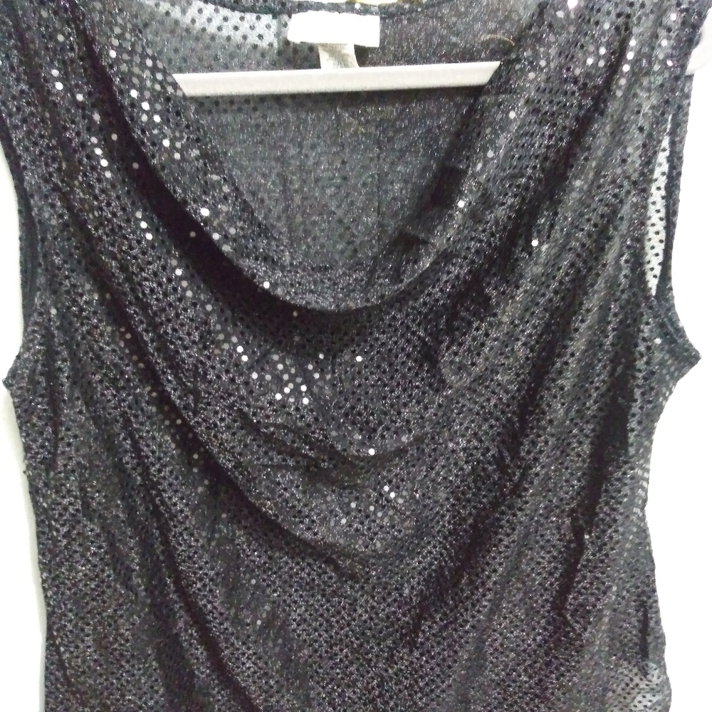 Woman's beautiful women's black bling top.